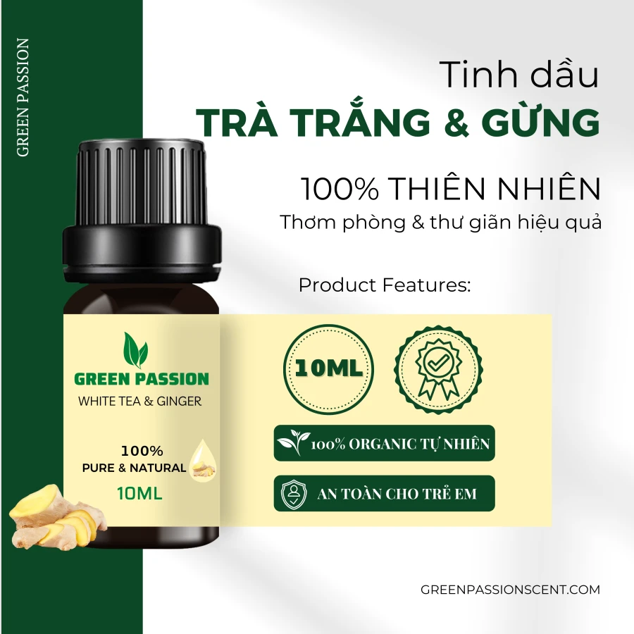 Tinh Dầu Trà Trắng & Gừng