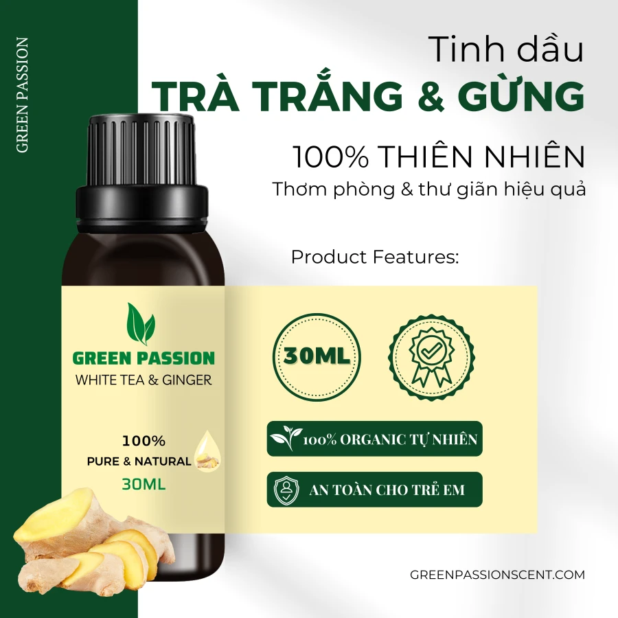 Tinh Dầu Trà Trắng & Gừng